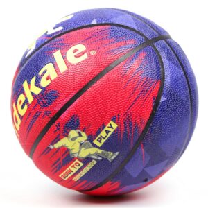 High Quality Custom Logo Basketball Holographic Fluorescent PU Laminated Leather Available in Official Sizes 5 6 7