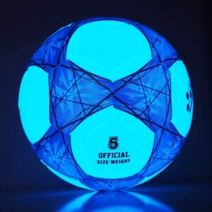 Customized Clear Blue Light Luminous Soccer Ball Glowing Dark Night Training Size 5/4 High Quality Custom Brand ODM OEM Custom